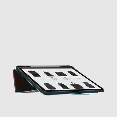 Cover in Pelle a Leggio Piquadro Blue Square per iPad®Pro 12,9'' Mogano