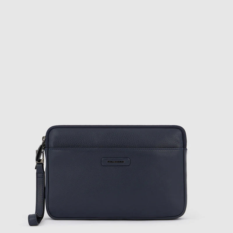 Pochette da Uomo Piquadro Modus Porta iPad®mini in Pelle con Polsiera Blu