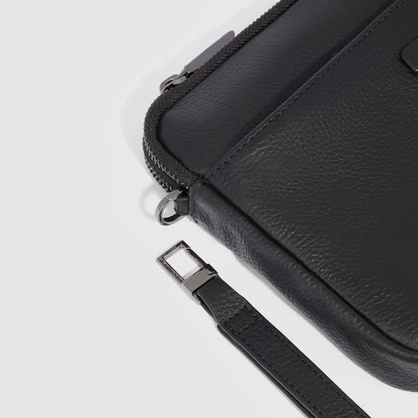Pochette da Uomo Piquadro Modus Porta iPad®mini in Pelle con Polsiera Nero