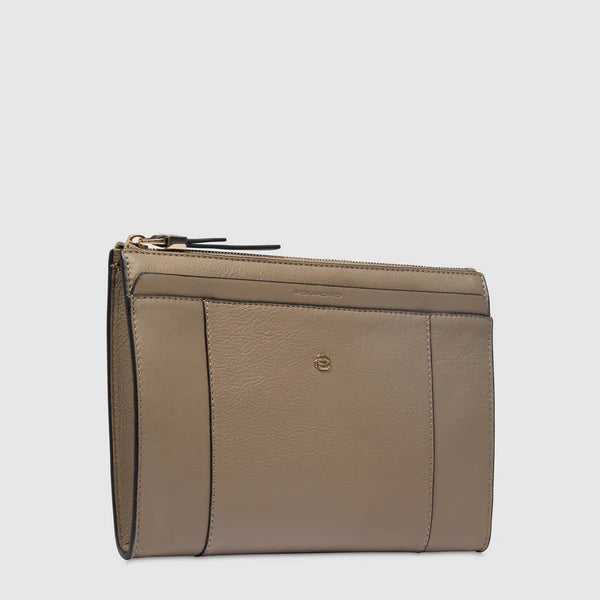 Pouch in Pelle Piquadro Circle Porta iPad®mini Tortora