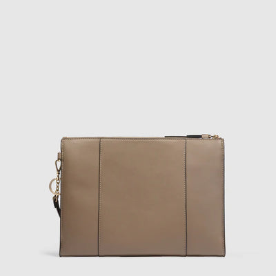 Pouch in Pelle Piquadro Circle Porta iPad® 11'' Tortora