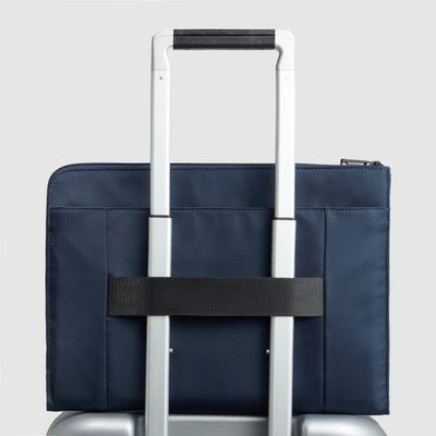 Custodia Porta iPad® 12,9'' Piquadro Wollem in Tessuto e Pelle con Manici a Scomparsa Blu