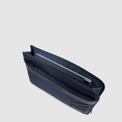 Custodia Porta iPad® 12,9'' Piquadro Wollem in Tessuto e Pelle con Manici a Scomparsa Blu