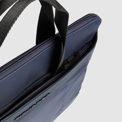 Custodia Porta iPad® 12,9'' Piquadro Wollem in Tessuto e Pelle con Manici a Scomparsa Blu