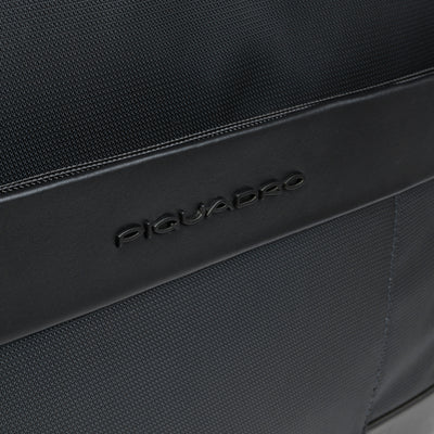 Custodia Porta iPad® 12,9'' Piquadro Wollem in Tessuto e Pelle con Manici a Scomparsa Nero