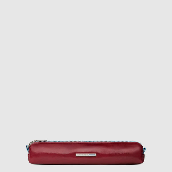 Astuccio Portapenne Piquadro Blue Square in Pelle Rosso