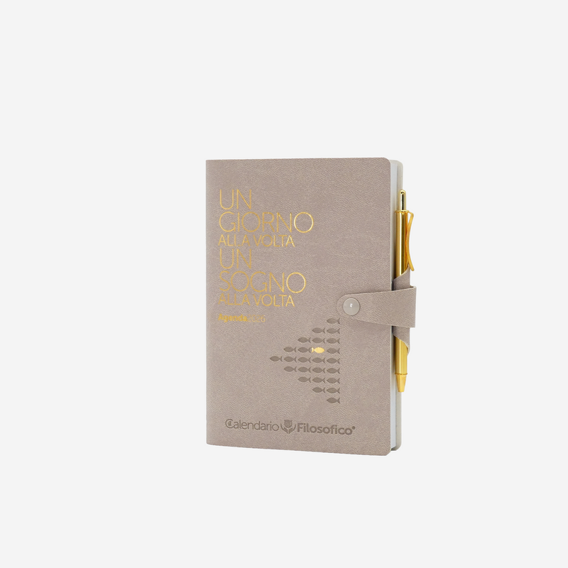 Agenda 12 Mesi Filosofica Giornaliera Intempo 2026 Piccola Beige 9 x 14 cm