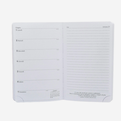 Agenda 12 Mesi Filosofica Settimanale Intempo 2026 Media Fucsia 13 x 21 cm