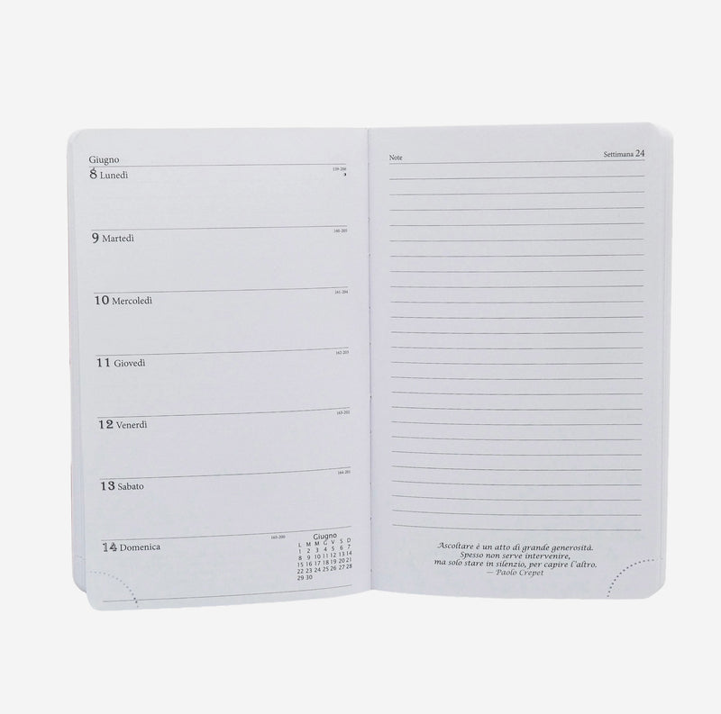 Agenda 12 Mesi Filosofica Settimanale Intempo 2026 Media Fucsia 13 x 21 cm