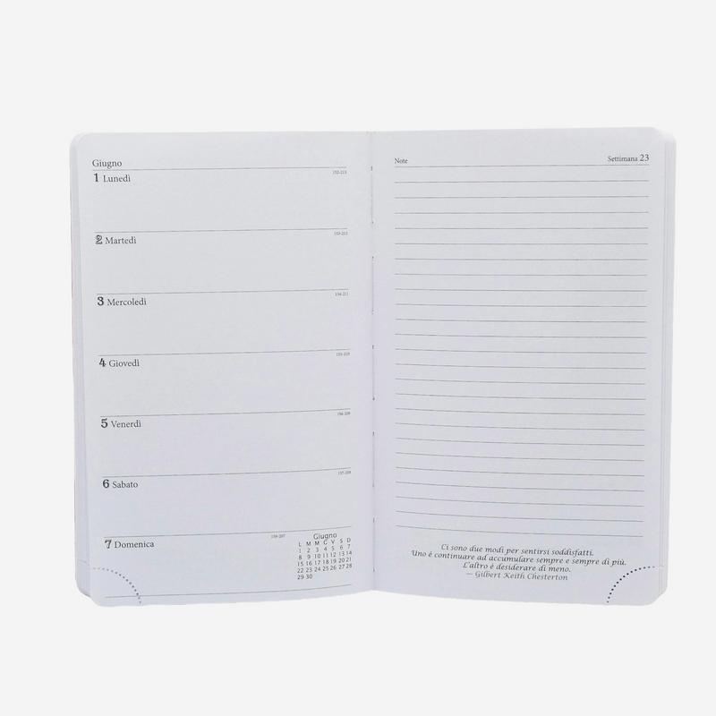 Agenda 12 Mesi Filosofica Settimanale Intempo 2026 Media Fucsia 13 x 21 cm