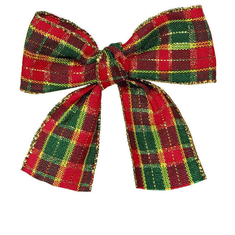 Fiocco Scozzese con Clip 5 cm - 12 pezzi