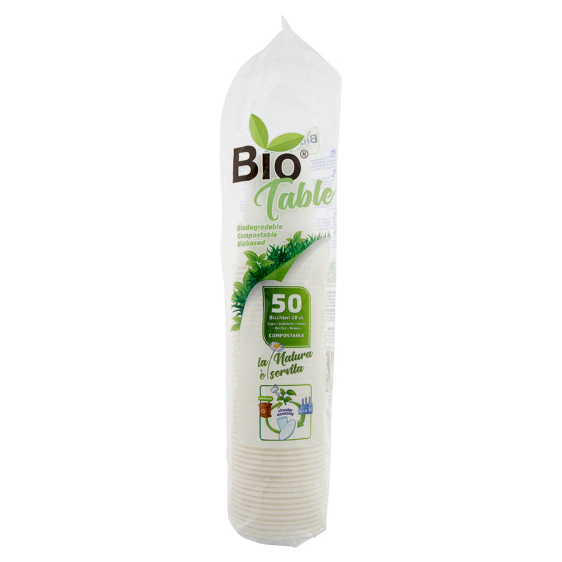 Bicchieri Biocompostabile Bianco 200 cc - 50 pezzi