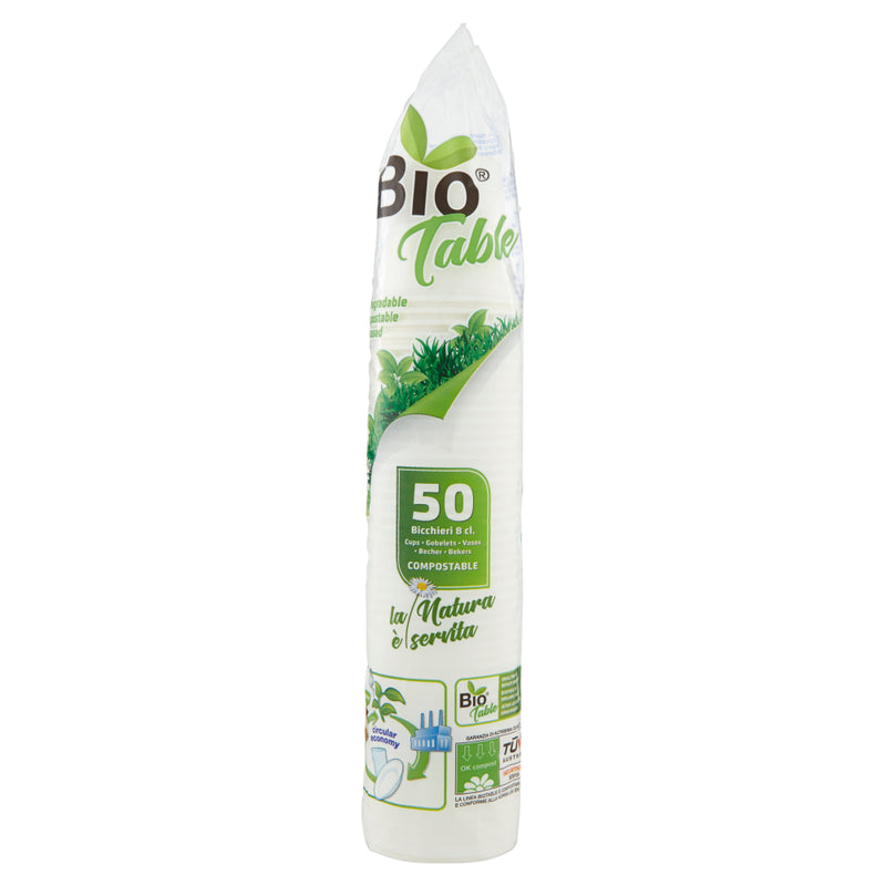 Bicchieri Biocompostabile Bianco 80 cc - 50 pezzi