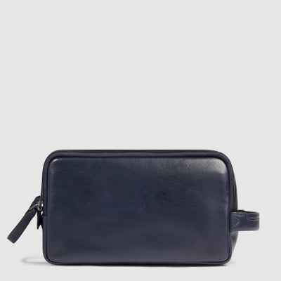 Beauty Case da Uomo Piquadro New Classic in Pelle Blu
