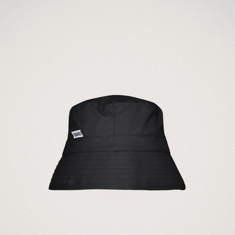 Cappello da Pioggia Bucket Hat Impermeabile Nero Opaco