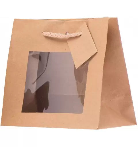 Borsa Kraft Avana con Vetrina 24 x 14 x 20 cm