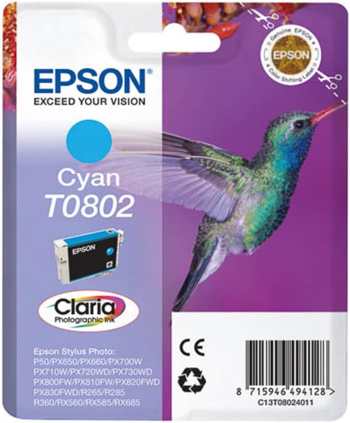 Cartuccia Originale Epson T0802 Ciano