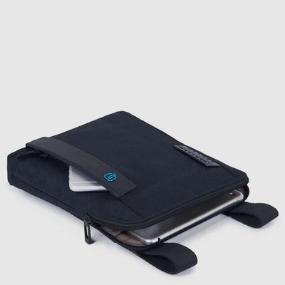 Borsello da Uomo Piquadro in Pelle e Tessuto Porta iPad® Pulse P16 Blu