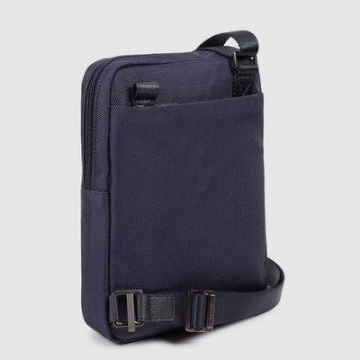 Borsello da Uomo Piquadro Brief 2 in Tessuto Riciclato con Porta iPad® Blu
