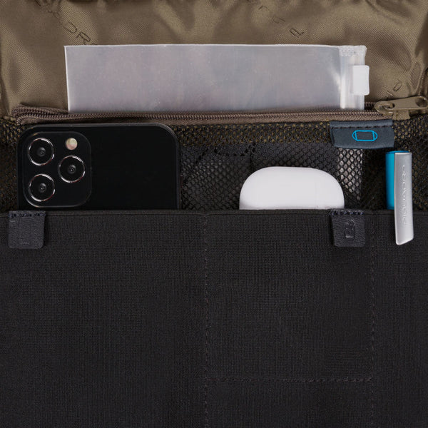 Borsello da Uomo Piquadro Brief 2 in Tessuto Riciclato con Porta iPad® Blu