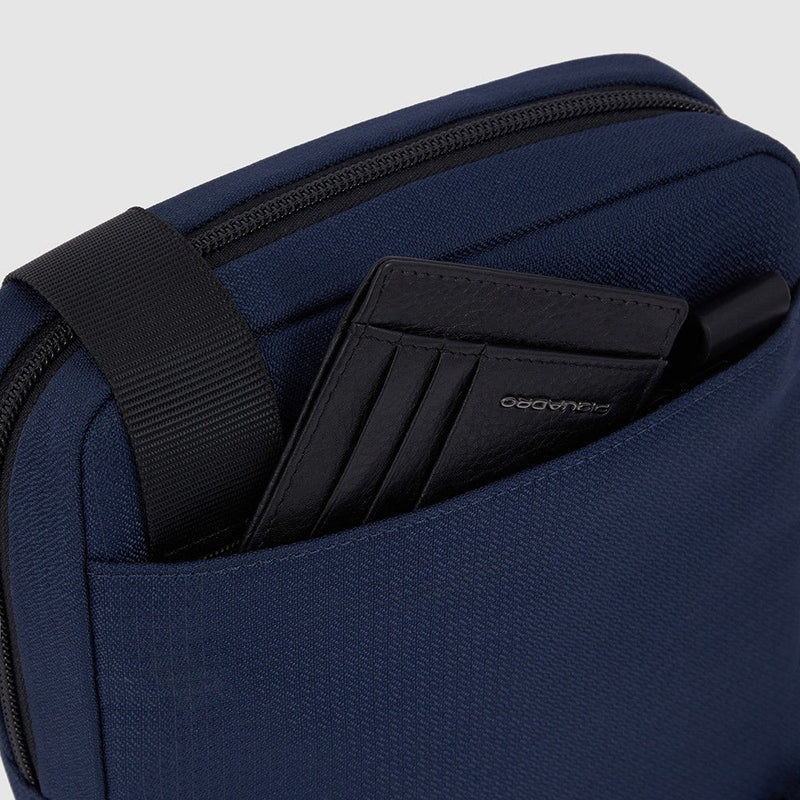 Borsello da Uomo Piquadro Wollen in Tessuto Gommato Porta iPad® Blu