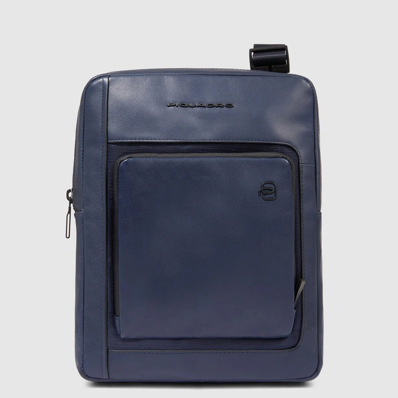 Borsello da Uomo Piquadro Liko a Tracolla in Pelle Porta iPad® Blu