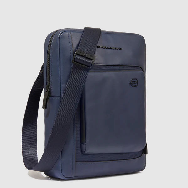 Borsello da Uomo Piquadro Liko a Tracolla in Pelle Porta iPad® Blu