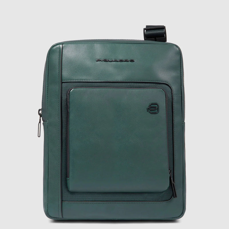 Borsello da Uomo Piquadro Liko a Tracolla in Pelle Porta iPad® Verde