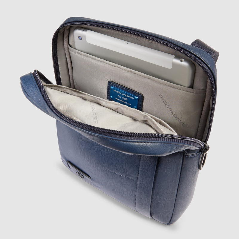 Borsello da Uomo Piquadro Russel in Pelle con Porta iPad® 11" Blu