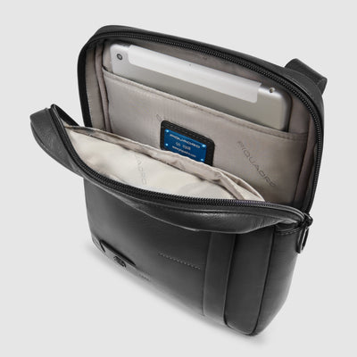 Borsello da Uomo Piquadro Russel in Pelle con Porta iPad® 11" Nero