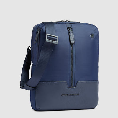 Borsello Piquadro Marcel in Pelle e Tessuto con Porta iPad® 11" Blu
