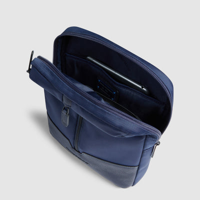 Borsello Piquadro Marcel in Pelle e Tessuto con Porta iPad® 11" Blu