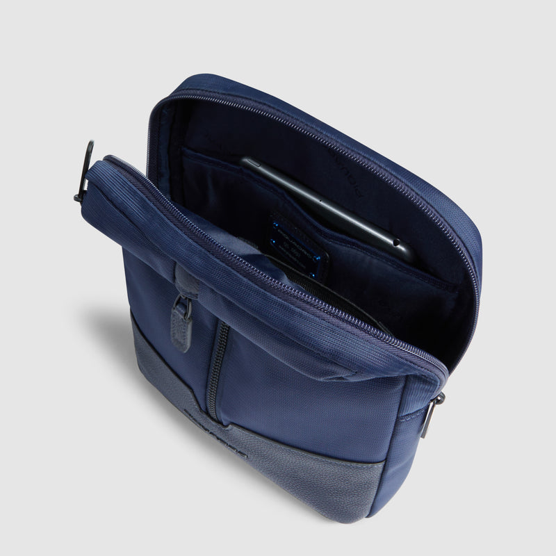 Borsello Piquadro Marcel in Pelle e Tessuto con Porta iPad® 11" Blu