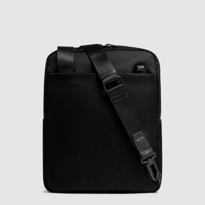 Borsello Piquadro Marcel in Pelle e Tessuto con Porta iPad® 11" Nero