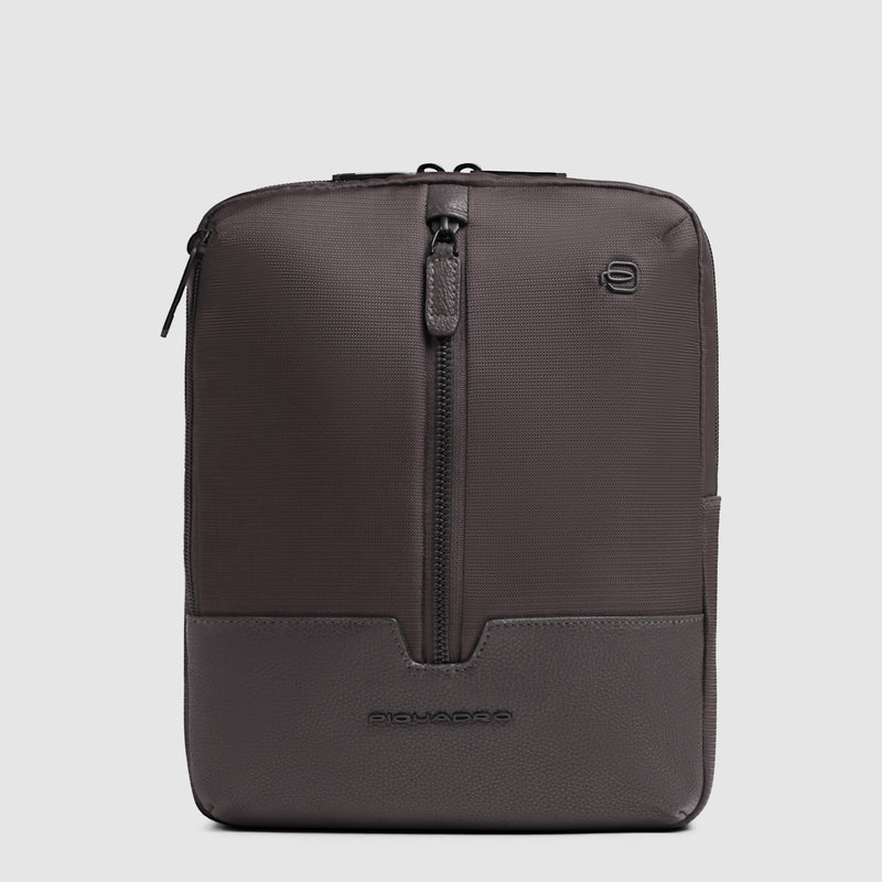 Borsello Piquadro Marcel in Pelle e Tessuto con Porta iPad® 11" Testa di Moro