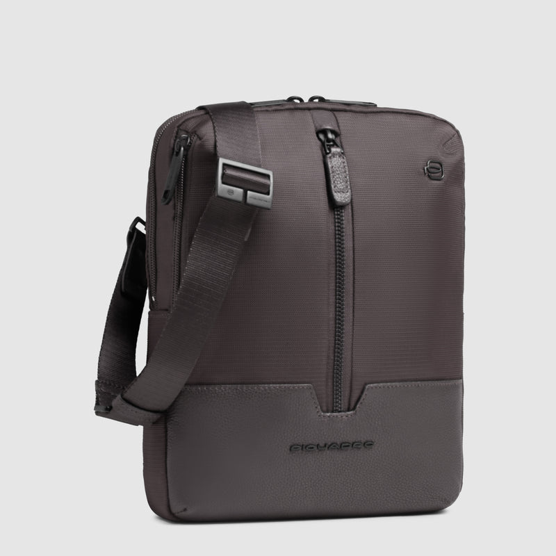 Borsello Piquadro Marcel in Pelle e Tessuto con Porta iPad® 11" Testa di Moro