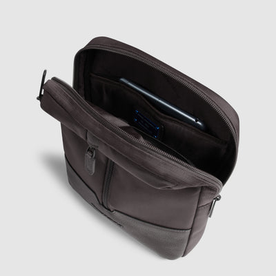 Borsello Piquadro Marcel in Pelle e Tessuto con Porta iPad® 11" Testa di Moro