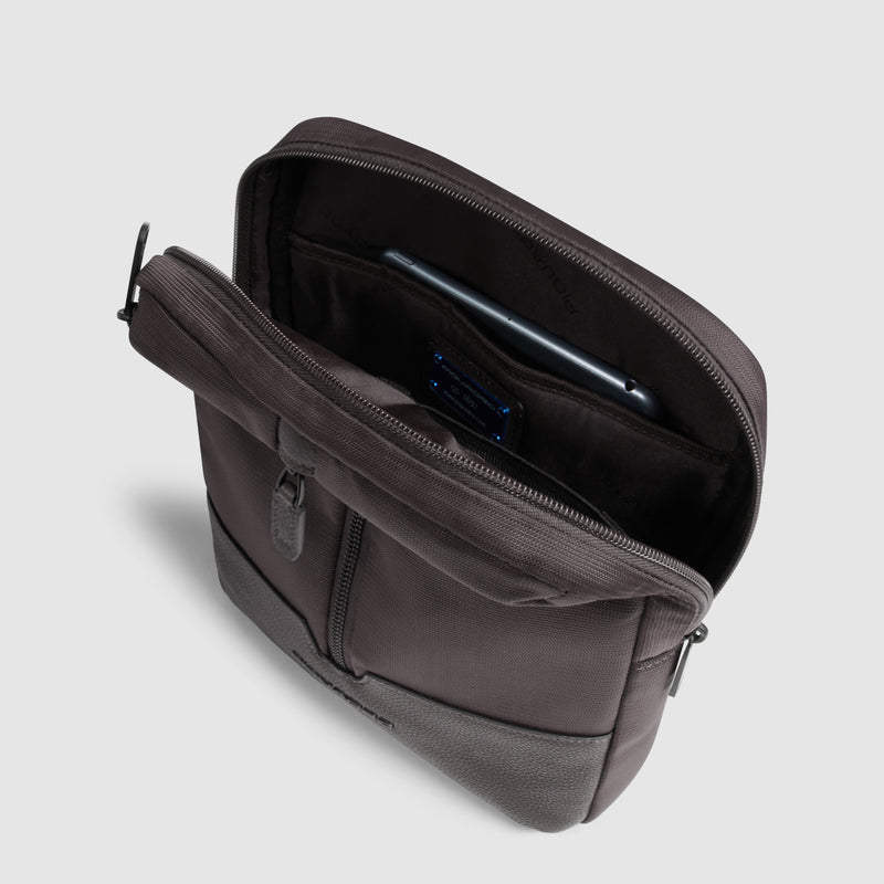 Borsello Piquadro Marcel in Pelle e Tessuto con Porta iPad® 11" Testa di Moro