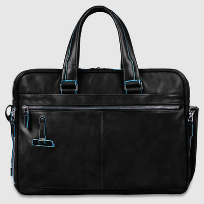 Cartella Espandibile Piquadro Blue Square in Pelle con Porta PC 15'' Nero