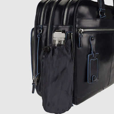 Cartella Espandibile Piquadro Blue Square in Pelle con Porta PC 15'' Nero