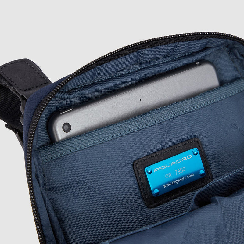 Borsello da Uomo Piquadro Wollen in Tessuto Gommato Porta iPad®Mini Blu