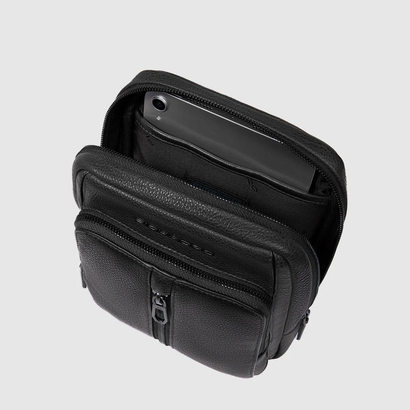 Borsello da Uomo Piquadro Hedley a Tracolla in Pelle Porta iPad® Mini Nero