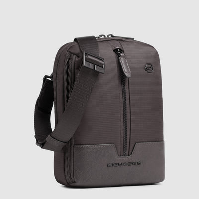 Borsello Piquadro Marcel in Pelle e Tessuto con Porta iPad®mini Testa di Moro