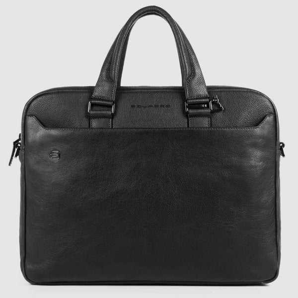 Cartella a 2 Manici Piquadro Black Square in Pelle con Porta PC 15,6&