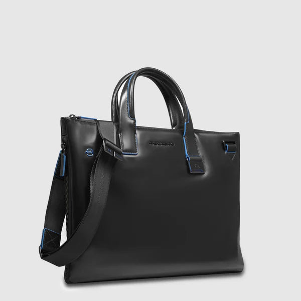 Cartellina Sottile Espandibile Piquadro Blue Square in Pelle a 2 Manici con Porta PC 15,6&