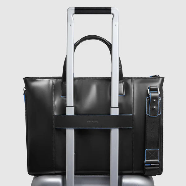 Cartellina Sottile Espandibile Piquadro Blue Square in Pelle a 2 Manici con Porta PC 15,6&
