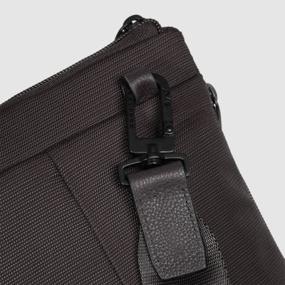 Cartella Briefcase Espandibile Piquadro Marcel in Pelle e Tessuto con Porta PC Porta PC 14'' e iPad® 12,9" Testa di Moro