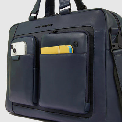 Borsa in Pelle Piquadro Liko Porta PC 15,6'' e iPad®Pro 12,9'' Blu