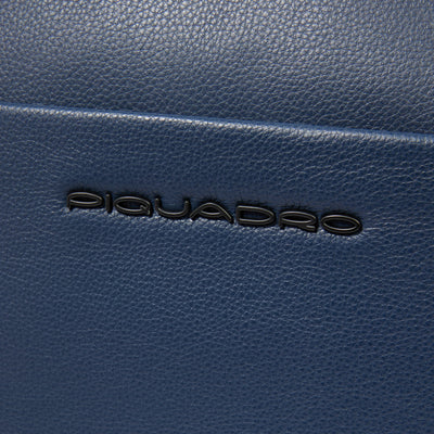 Borsa Briefcase Piquadro Russel in Pelle con Porta PC e iPad® 12,9" con 3 Manici e Doppio Comparto Blu