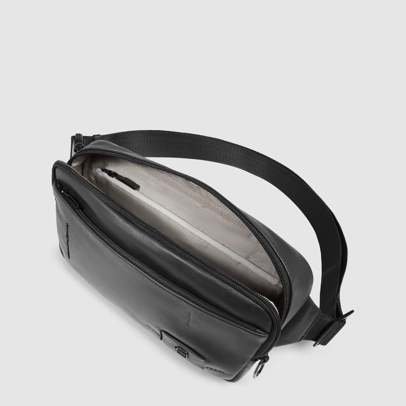 Marsupio da Uomo Piquadro Russel in Pelle con RFID Nero